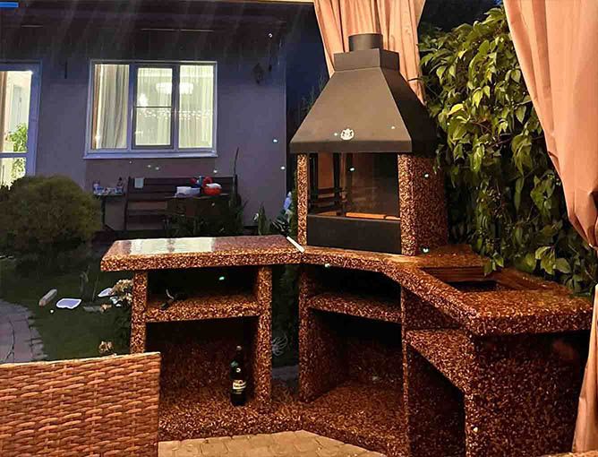 Барбекю-комплекс из полудрагоценного камня